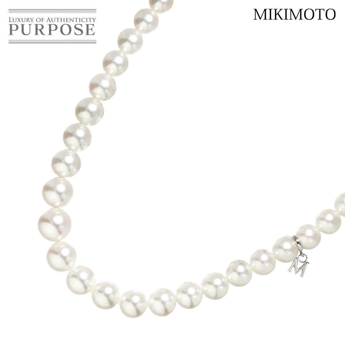 ミキモト MIKIMOTO アコヤ真珠 8.7-6.4mm ネックレス 36cm SV シルバー