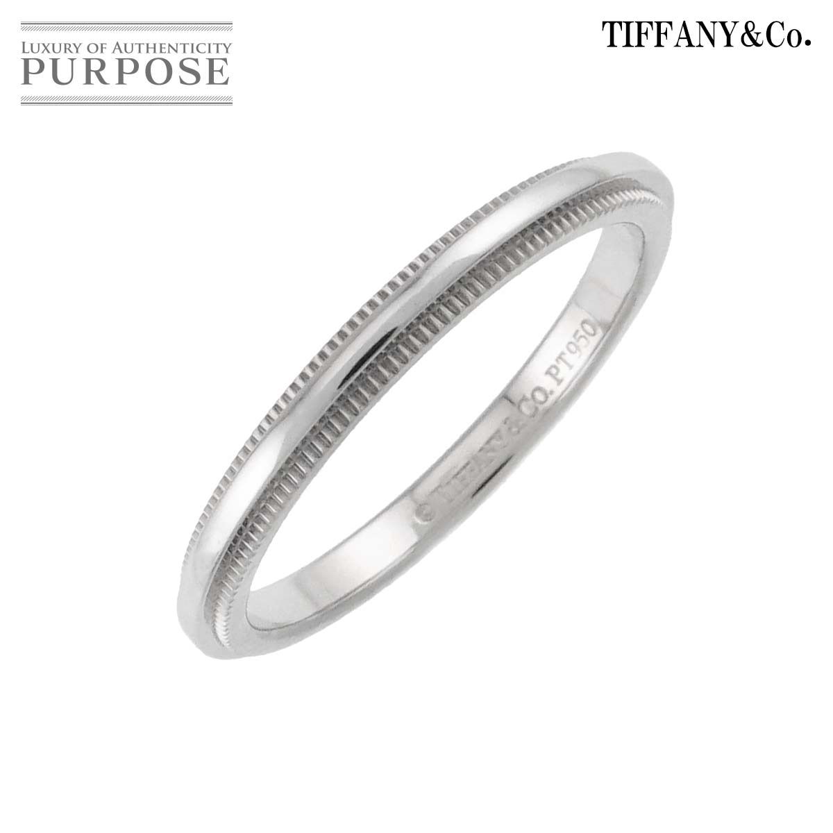 ティファニー TIFFANY&CO. ミルグレイン 11.5号 リング 幅2mm Pt