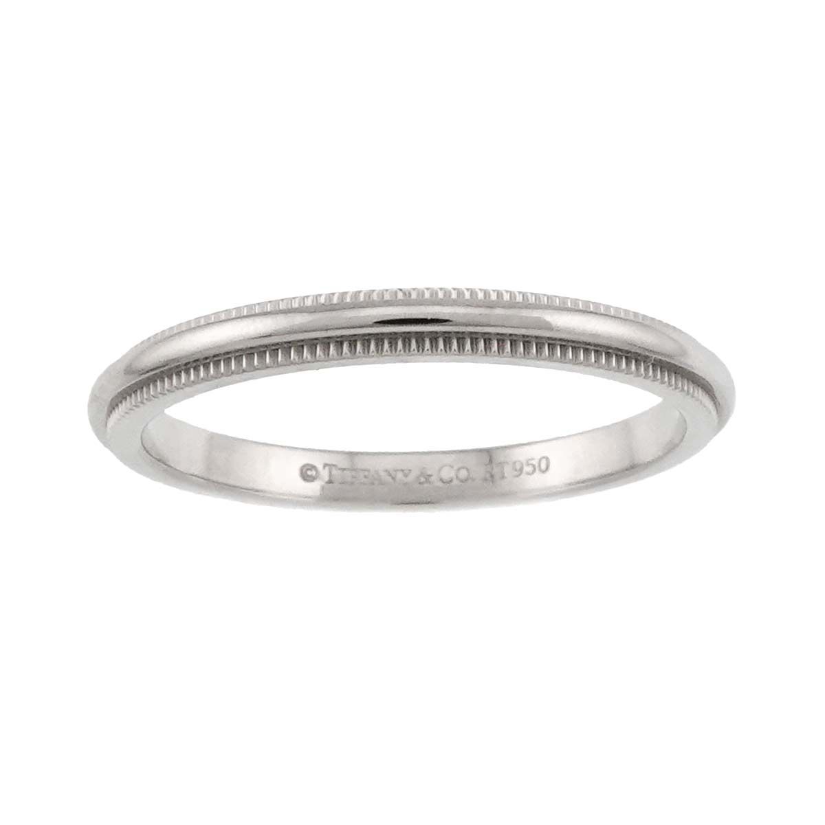 ティファニー TIFFANY&CO. ミルグレイン 14号 リング 幅2mm Pt 