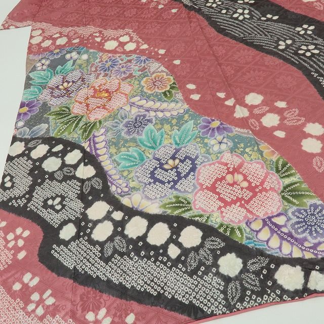 六花-RIKKA- 正絹 金駒刺繡 絞り 牡丹 桜 菊 桔梗 トールサイズ❀本格