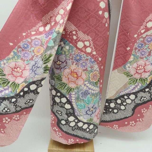 六花-RIKKA- 正絹 金駒刺繡 絞り 牡丹 桜 菊 桔梗 トールサイズ❀本格