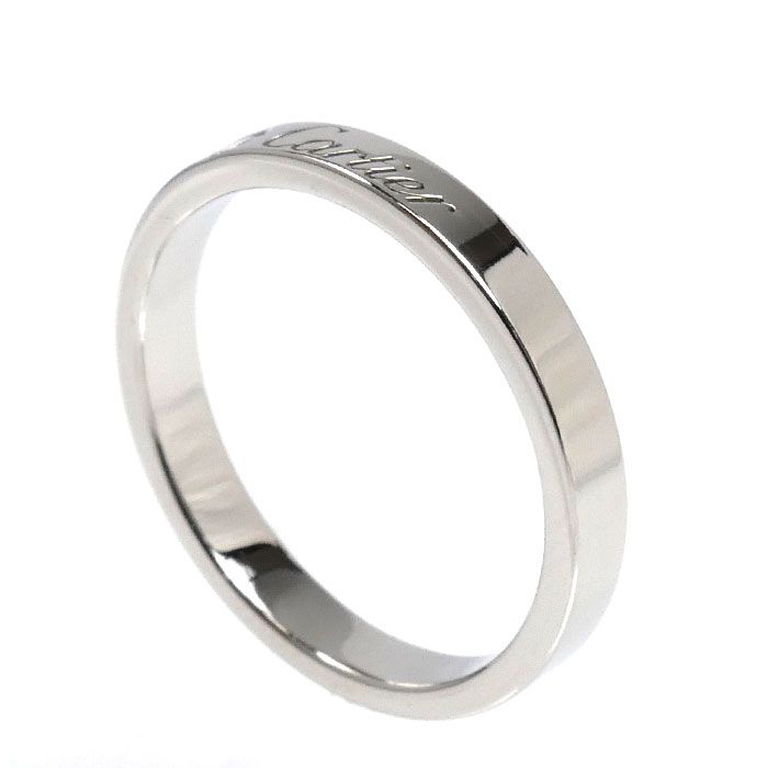 CARTIER カルティエ Pt950プラチナ エングレーブド 1P ダイヤ リング