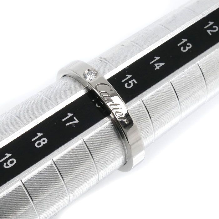 CARTIER カルティエ Pt950プラチナ エングレーブド 1P ダイヤ リング