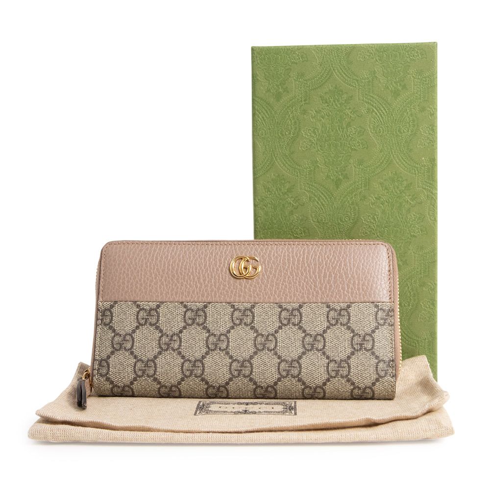 グッチ 456117 GGマーモント ダブルG バイカラー ジップアラウンド