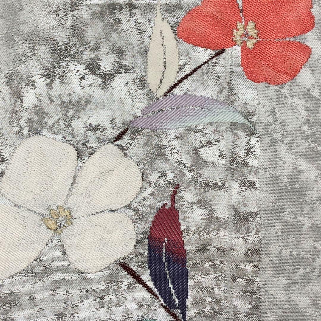 名古屋帯 花模様 生成り色 金銀糸 O-5907 名古屋帯 花模様 生成り色 金銀糸 O-5907 - メルカリ