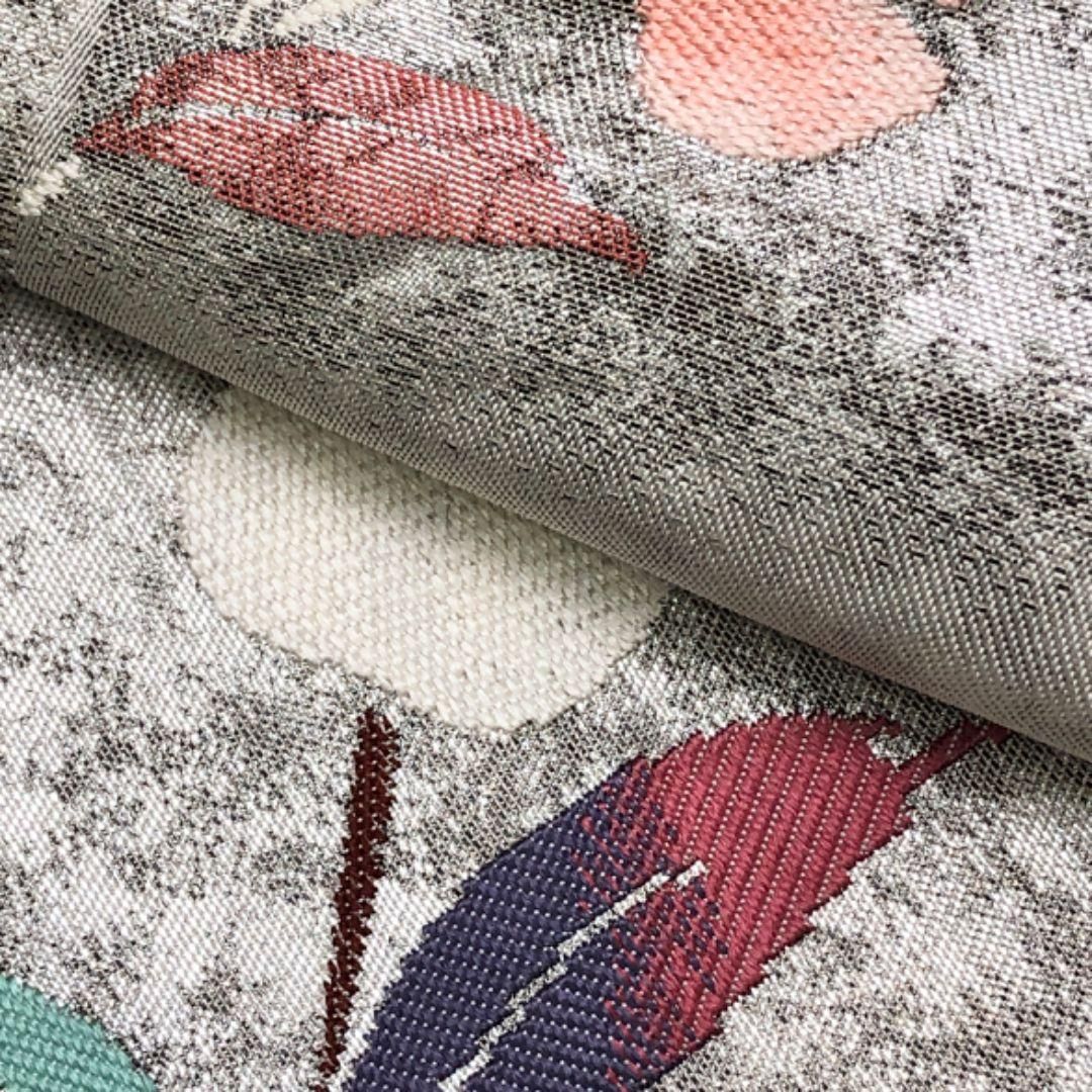 名古屋帯 花模様 銀色 銀糸 O-5570 - メルカリ