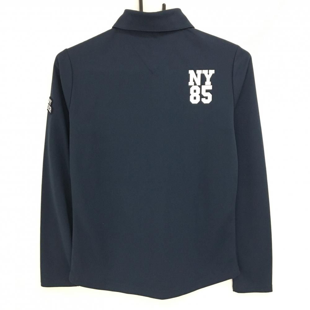 トミーヒルフィガーゴルフ 長袖ポロシャツ ネイビー×レッド 胸元ライン