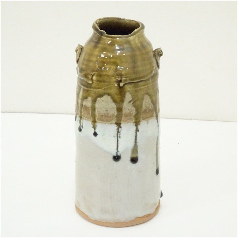 萩焼 守繁徹造 破れ口花入（共箱） 花入れ 茶道 茶道具 花瓶 花器