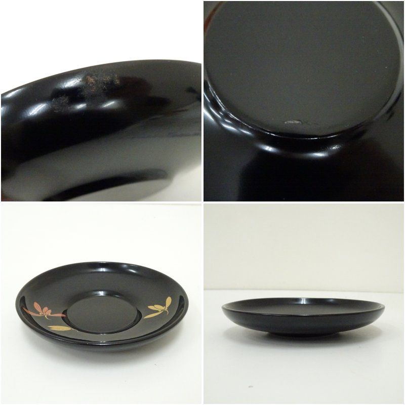 輪島塗 蘭蒔絵茶托5客（箱付） 茶たく 茶道具 煎茶 煎茶道具 おしゃれ