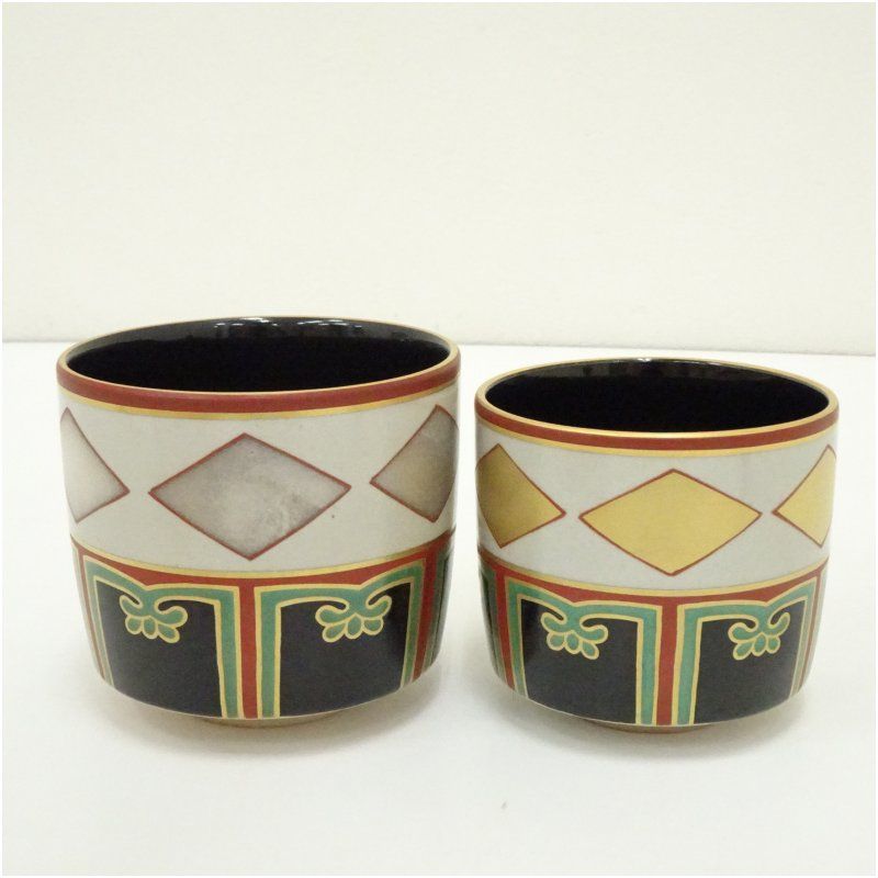 MOA美術館監修 仁清写色絵金銀菱重茶碗（共箱） 茶道 抹茶 おしゃれ