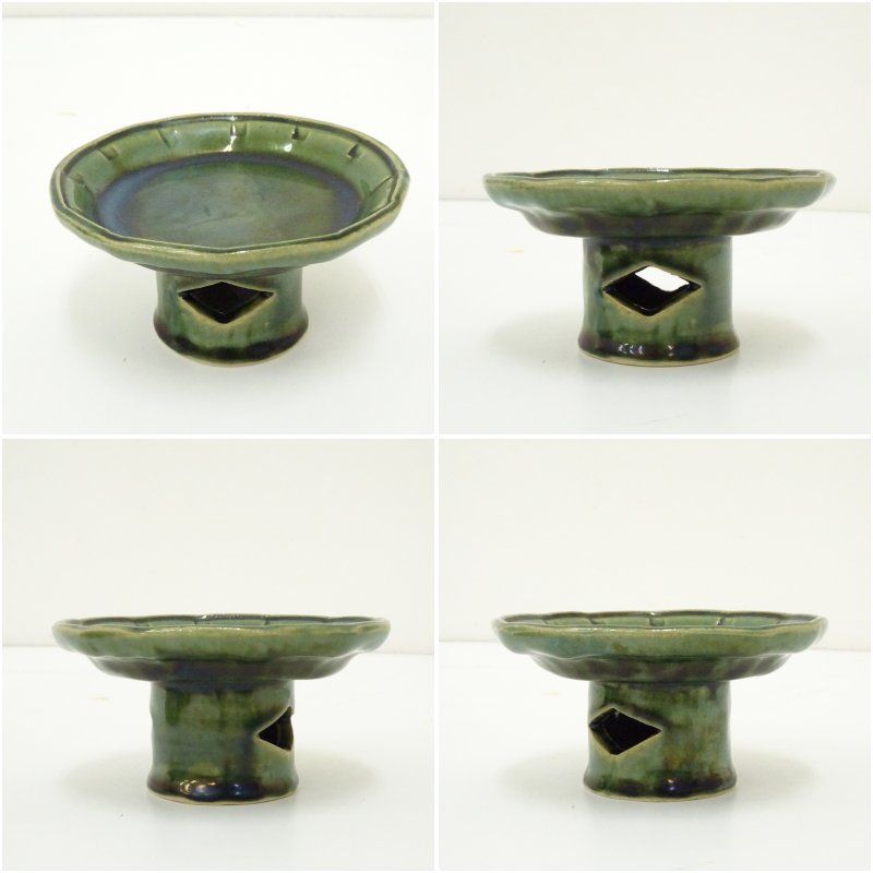 幸兵衛窯造 総織部高台皿5客（共箱） 食器 おしゃれ かわいい