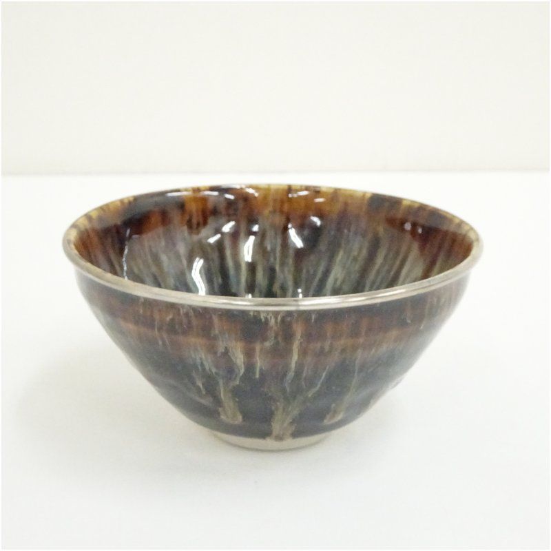 京焼 桶谷定一造 建盞天目茶碗（共箱） 茶道 抹茶 おしゃれ 抹茶茶碗