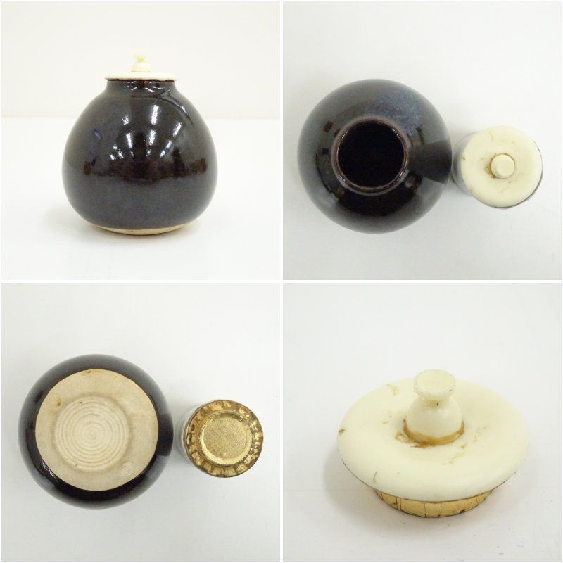 茄子茶入（仕覆付） 茶入れ 茶道 茶道具 おしゃれ 道具 濃茶 抹茶 骨董