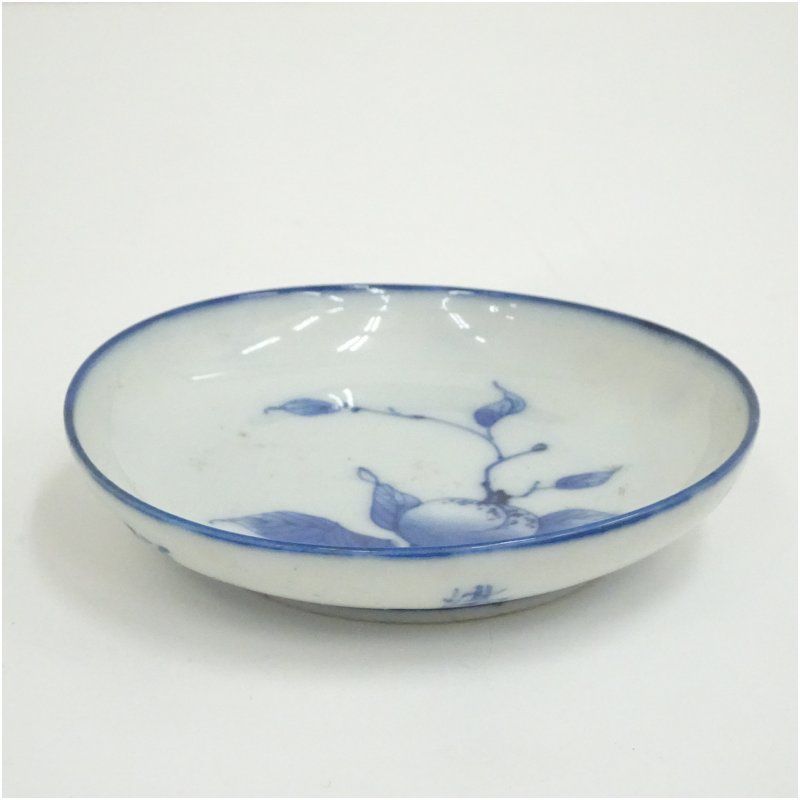 古伊万里 染付桃文銘々皿4客 茶器 菓子器 おしゃれ 和菓子 干菓子 主