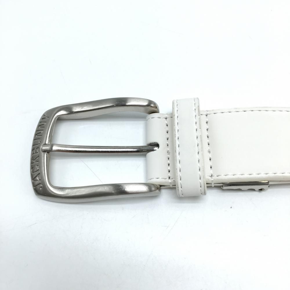 超美品】ジャックバニー ベルト 白×黒 ロゴライン レディース ゴルフ