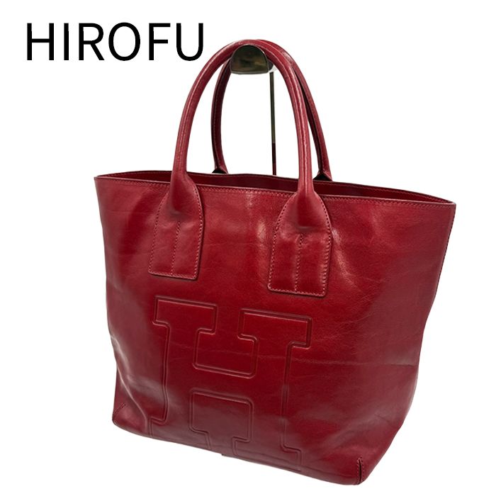 HIROFU ヒロフ レザー トートバッグ 赤 レッド 本革 シンプル - メルカリ