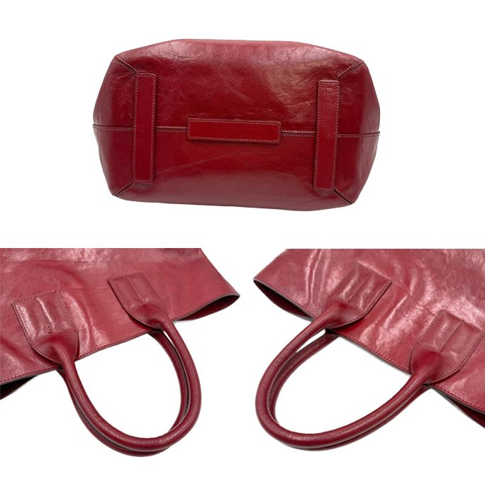 HIROFU ヒロフ レザー トートバッグ 赤 レッド 本革 シンプル - メルカリ