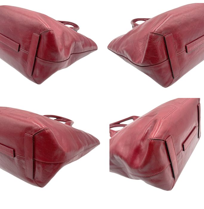 HIROFU ヒロフ レザー トートバッグ 赤 レッド 本革 シンプル - メルカリ