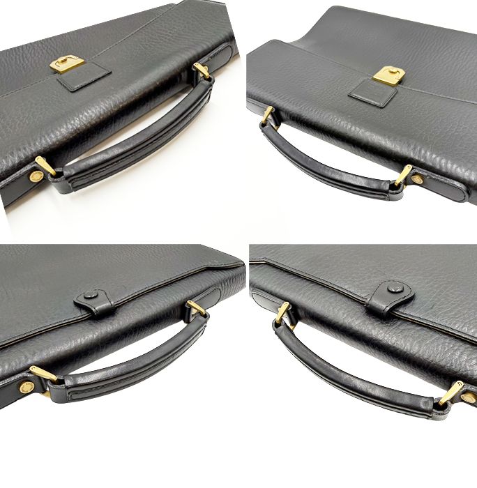 BURBERRY バーバリー レザー ビジネスバッグ ブラック ブリーフケース