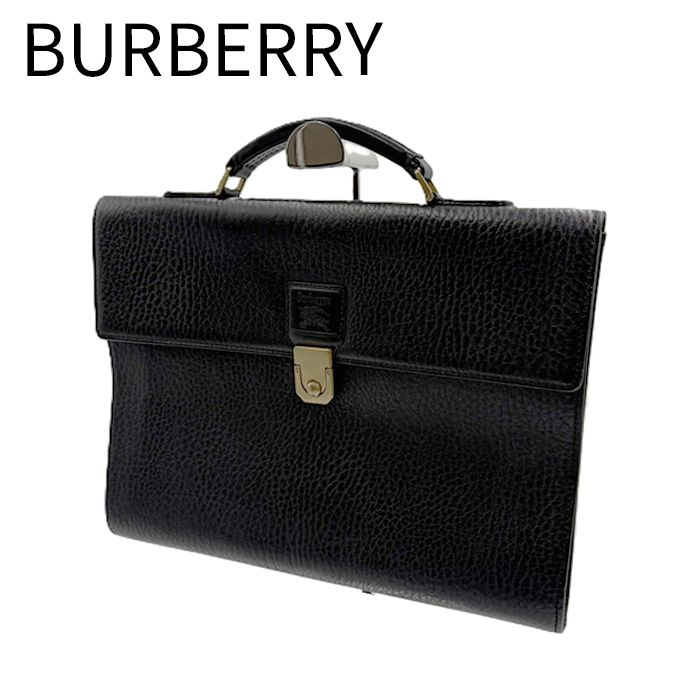 BURBERRY バーバリー レザー ビジネスバッグ ブラック ブリーフケース