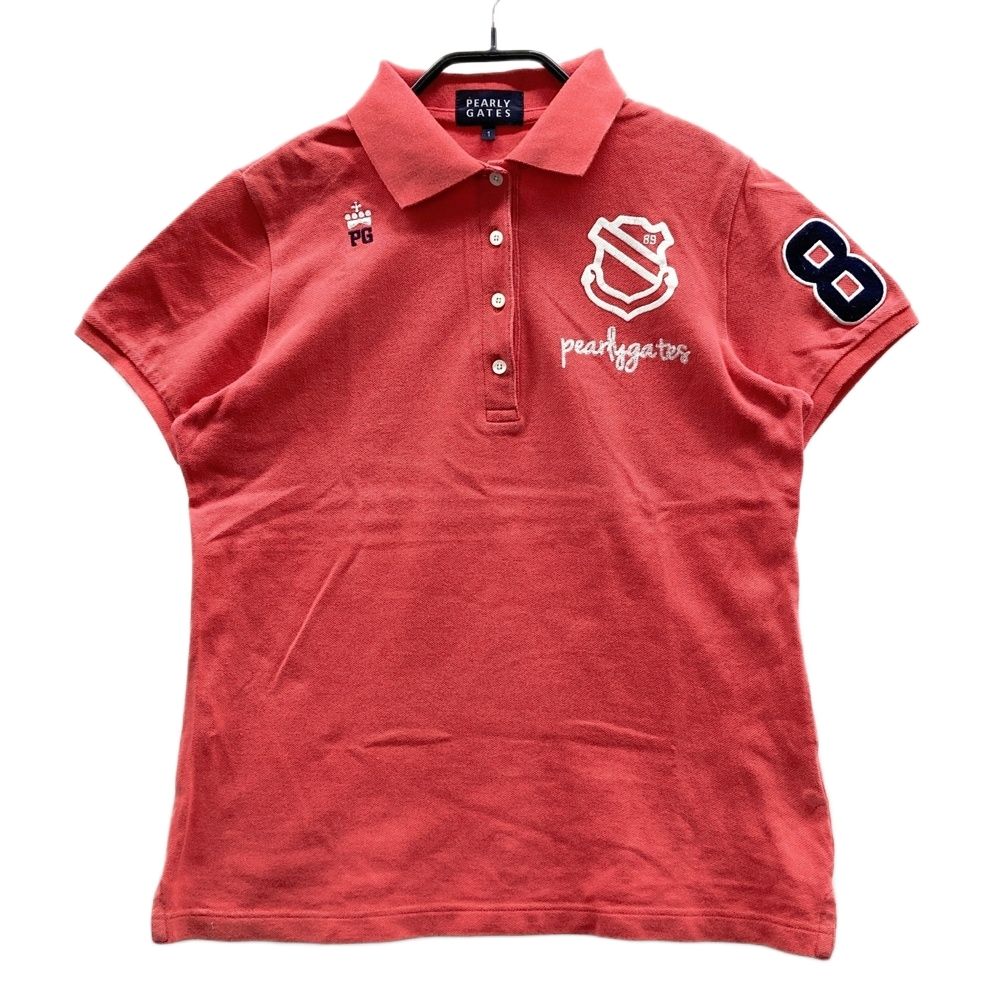 サイズ：1 PEARLY GATES パーリーゲイツ 半袖ポロシャツ レッド系