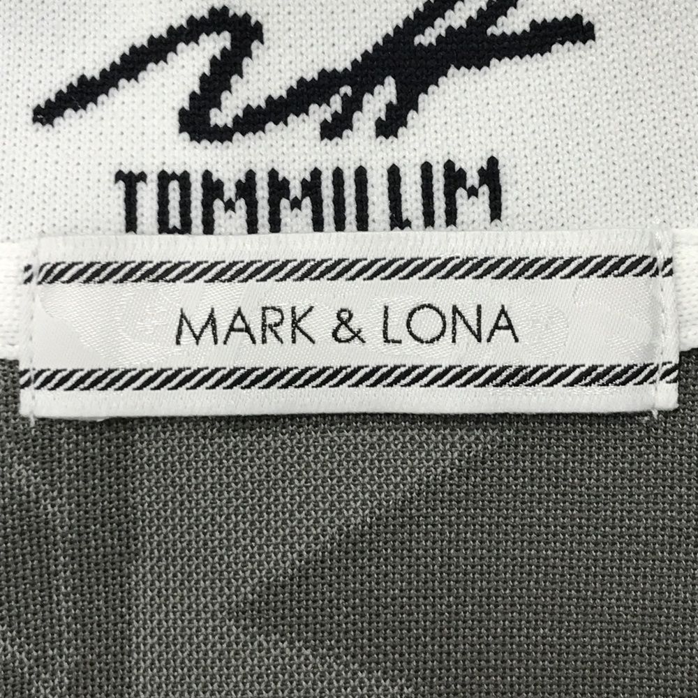 サイズ：L MARK&LONA マークアンドロナ 半袖ポロシャツ 総柄 グレー系