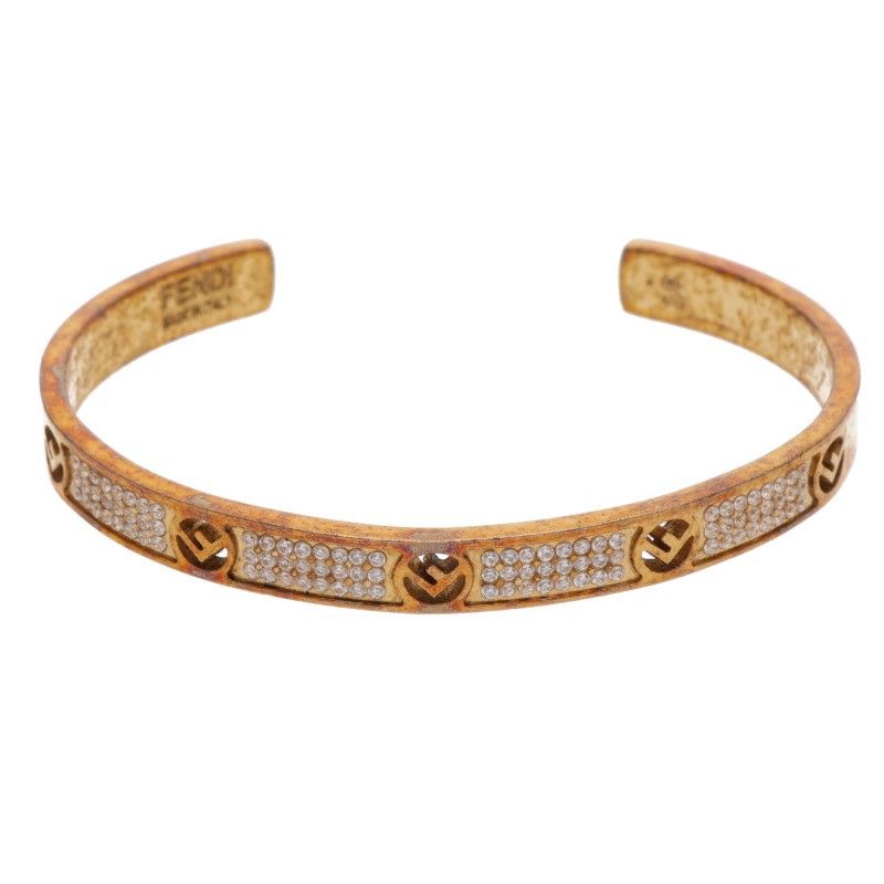 フェンディ Fロゴラインストーンバングル メンズ S - メルカリ