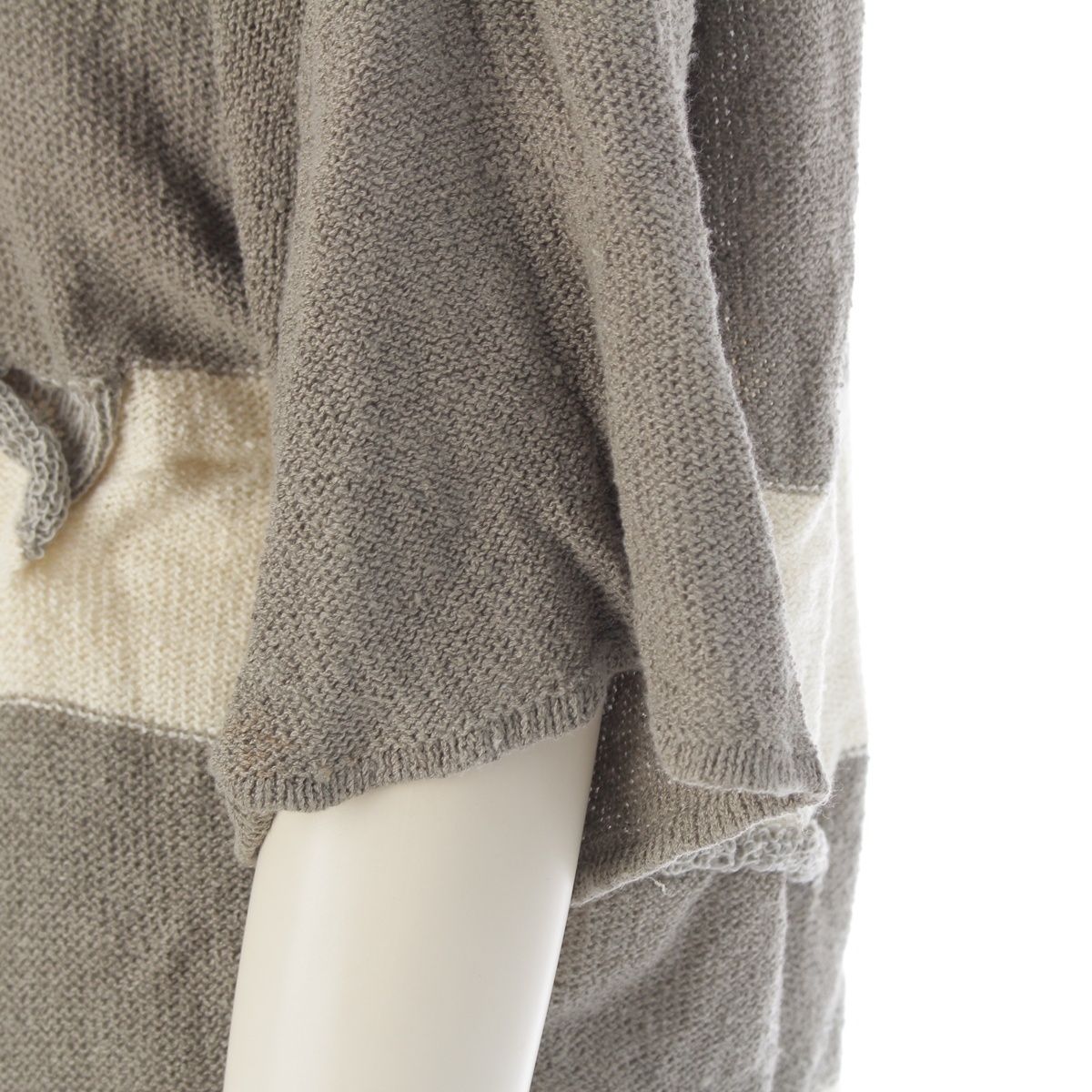 イッセイミヤケ 80s 筆タグ 1985年 切替 ニット トップス オフホワイト