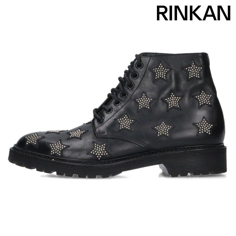 サンローランパリ 393729 スタースタッドレザーブーツ メンズ 39