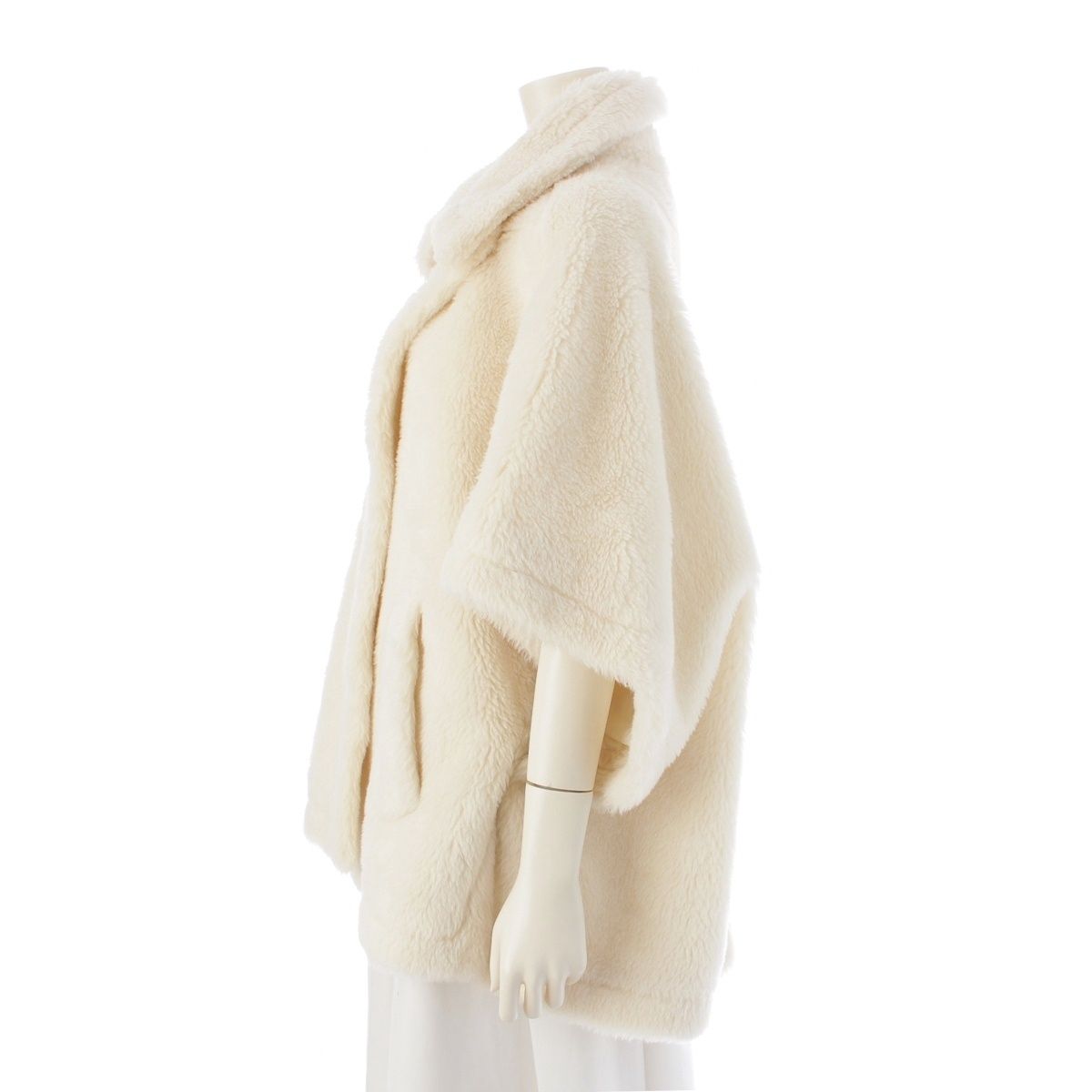 マックスマーラ 23AW アルパカ×ウール×シルク テディベア ポンチョ