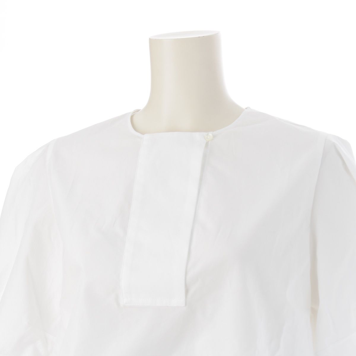 ドゥロワー コットン M.SUMMER3 オープンブザムノーカラー ブラウス