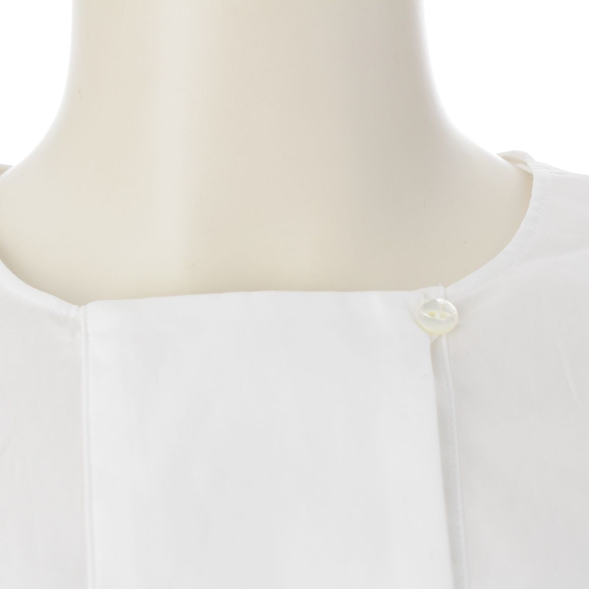 ドゥロワー コットン M.SUMMER3 オープンブザムノーカラー ブラウス