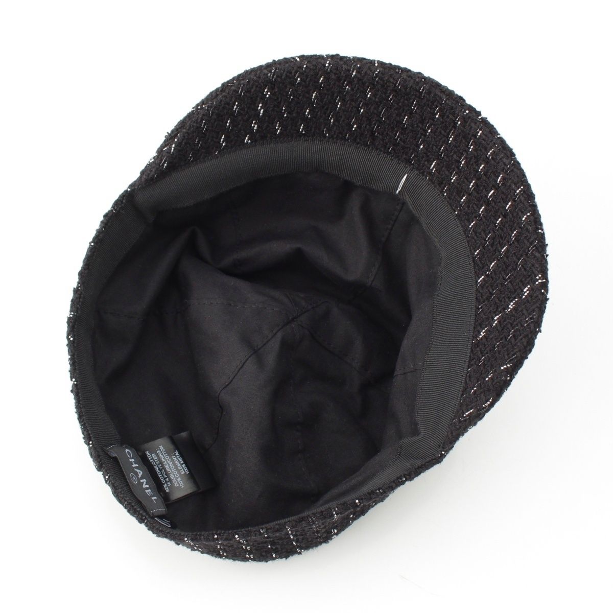 シャネル 23AW コットン ツイード ココマーク キャスケット 帽子