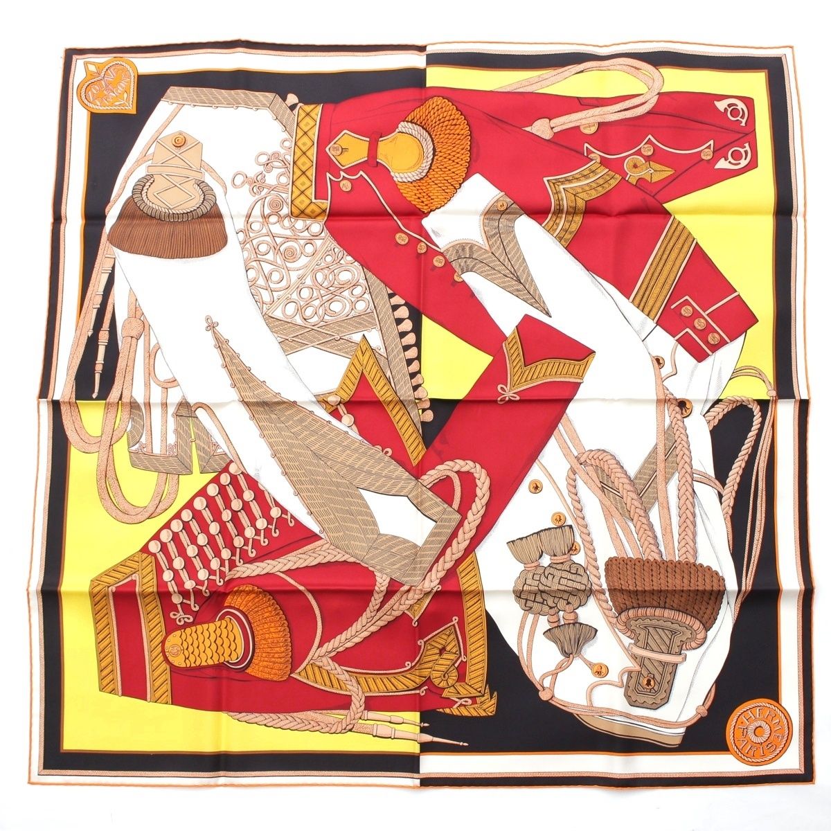 エルメス カレ90 シルク Zouaves et Dragons ズアヴとドラゴン