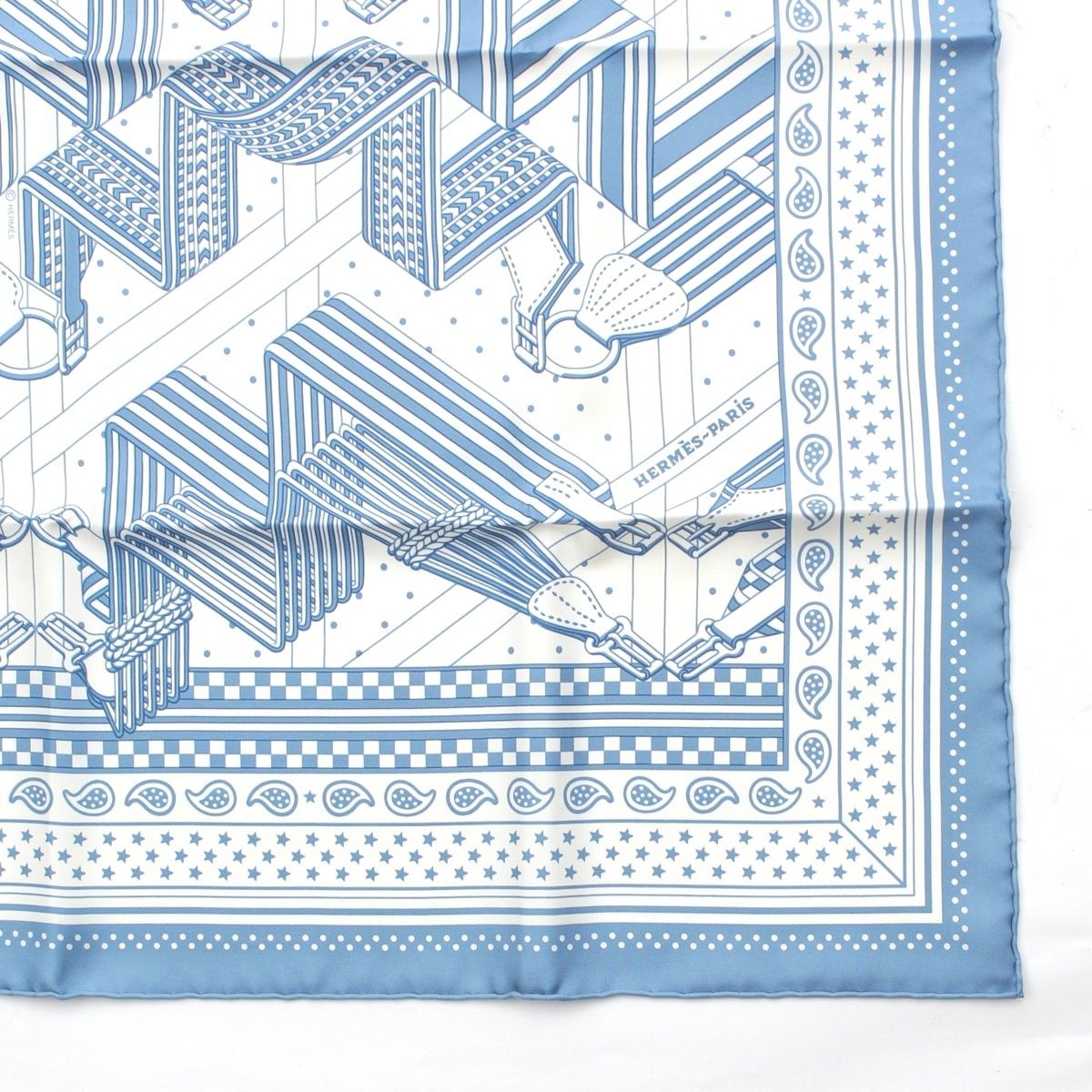 エルメス カレ55 シルク SANGLES EN ZIGZAG ジグザグのサングル