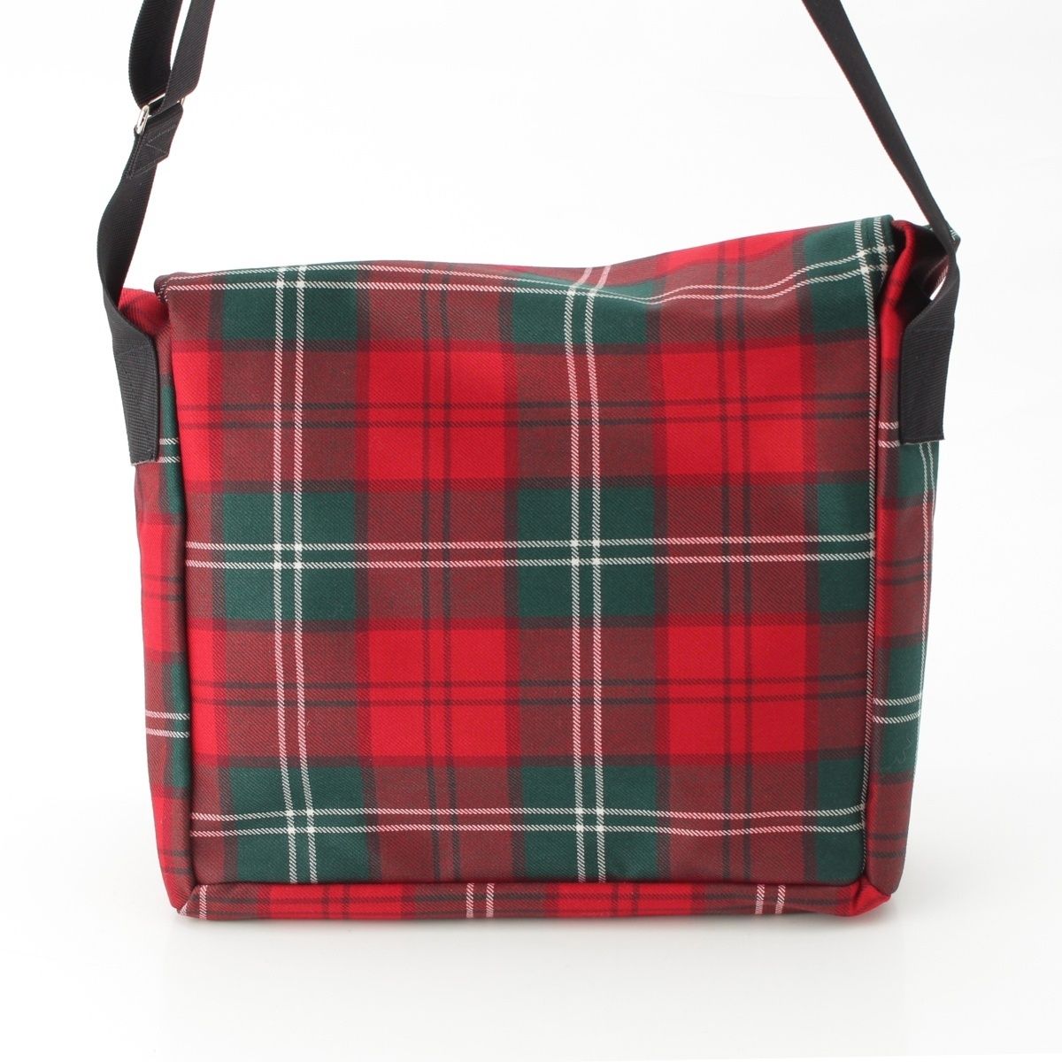 コムデギャルソン ウール キャンバス チェック柄 メッセンジャーバッグ