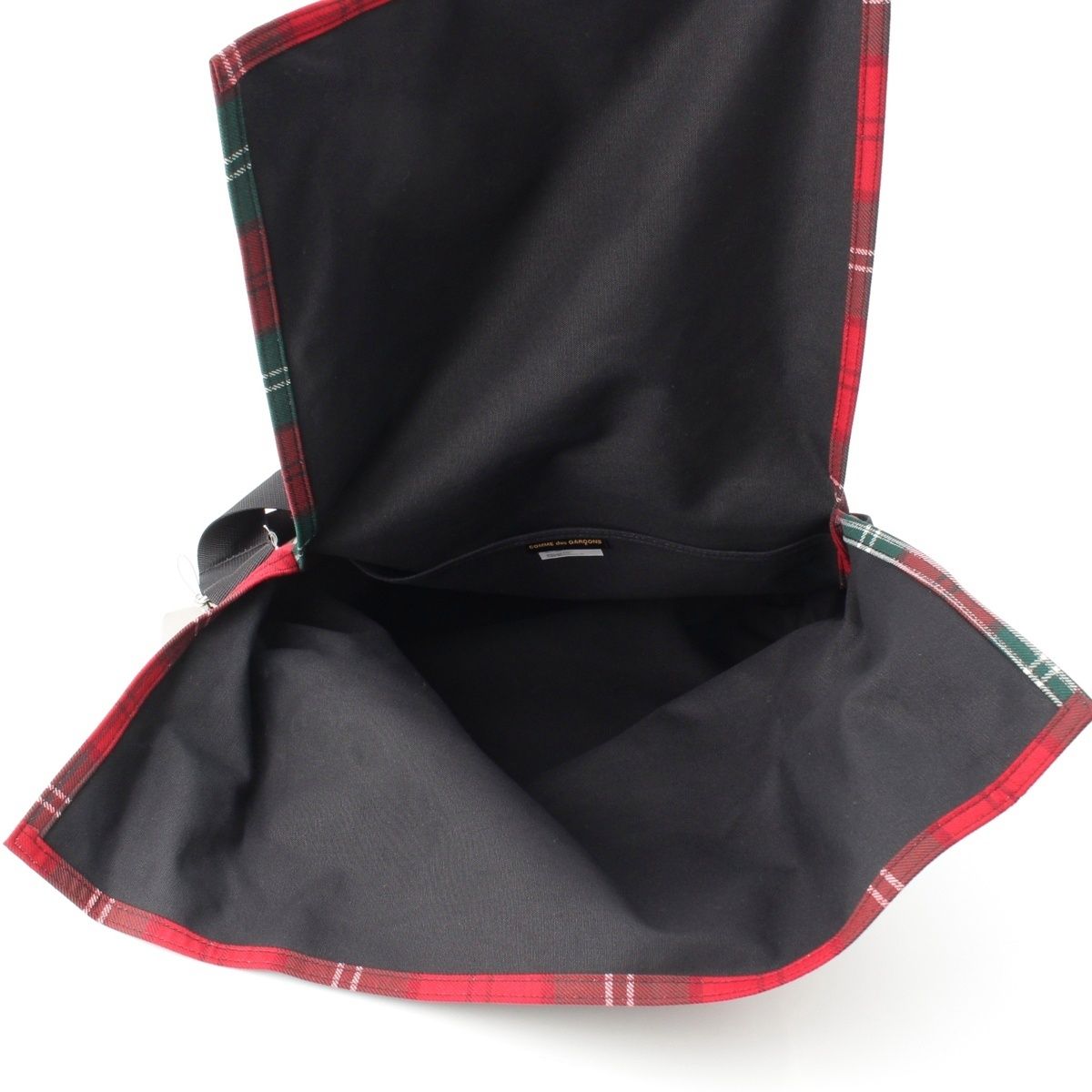 コムデギャルソン ウール キャンバス チェック柄 メッセンジャーバッグ