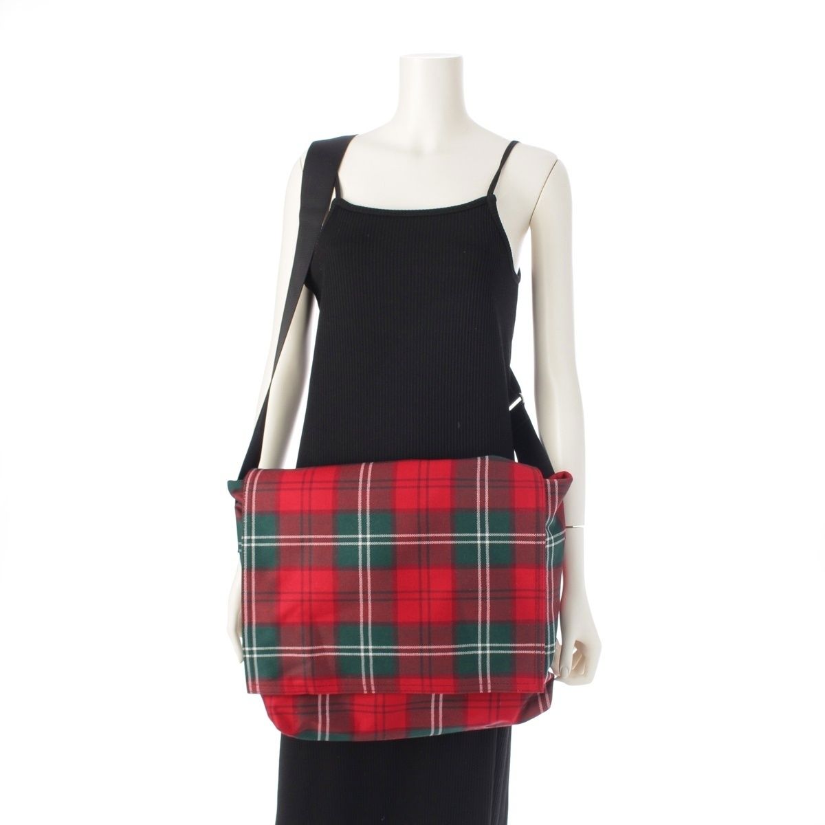 コムデギャルソン タータンチェックショルダーバッグ メッセンジャー コムデギャルソン ウール キャンバス チェック柄 メッセンジャーバッグ