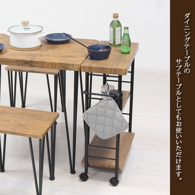 アート3段ワゴン （ヴィンテージブラウン)(モダンナチュラル） - メルカリ