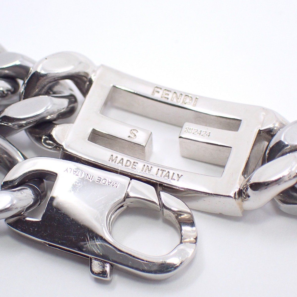 FENDI フェンディ バゲット FFロゴ 喜平チェーン ブレスレット