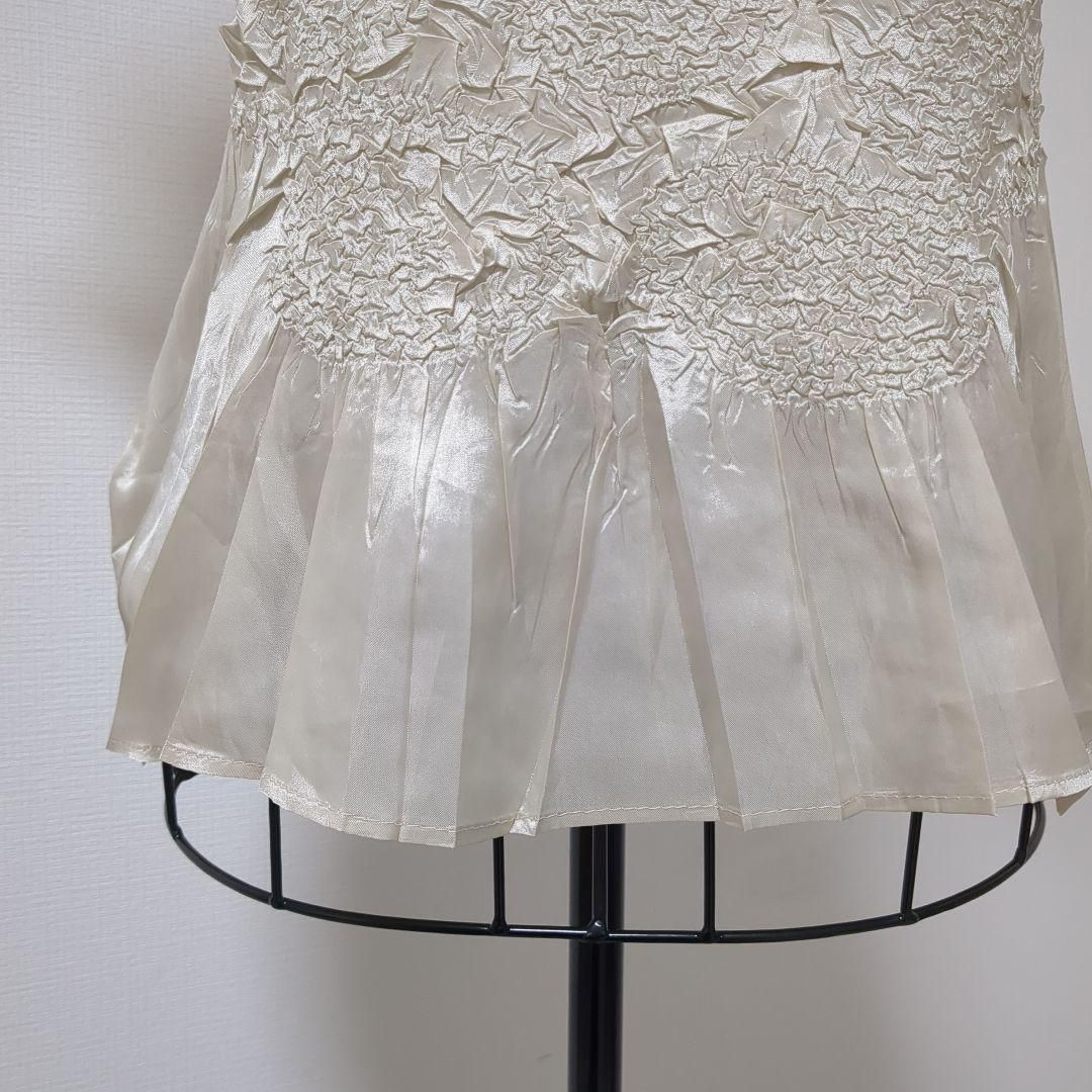 SPECCHIO Gプリーツフレンチ袖 ブラウス シャンブレーベージュ 40