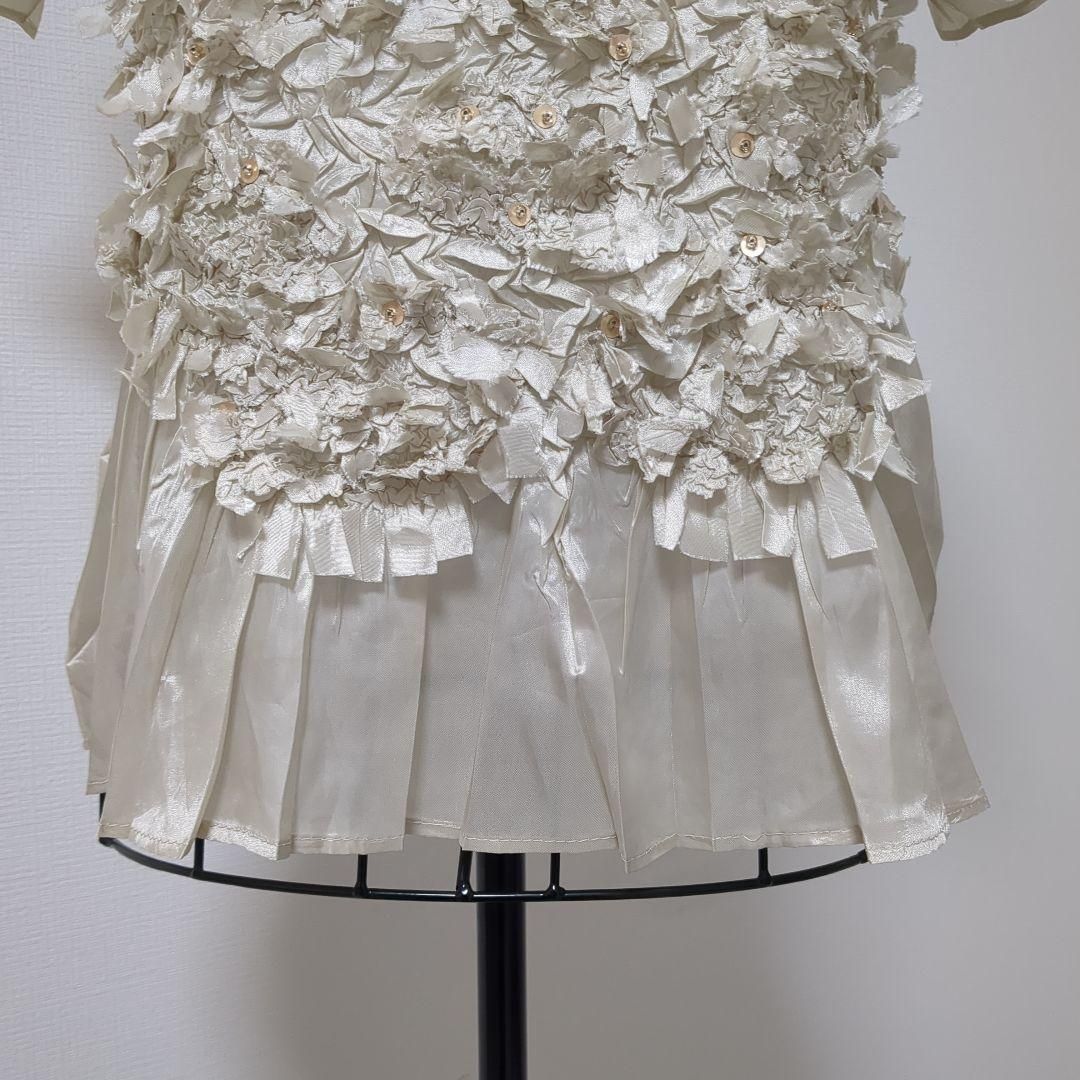 SPECCHIO Gプリーツフレンチ袖 ブラウス シャンブレーベージュ 40