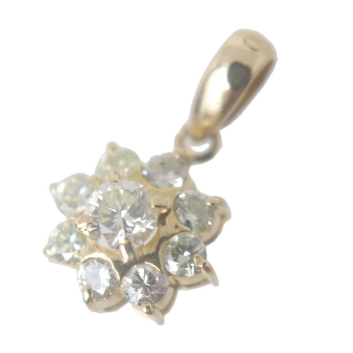 K18 ゴールド ダイヤモンド デザイン ペンダント トップ 0.51ct 1.0g