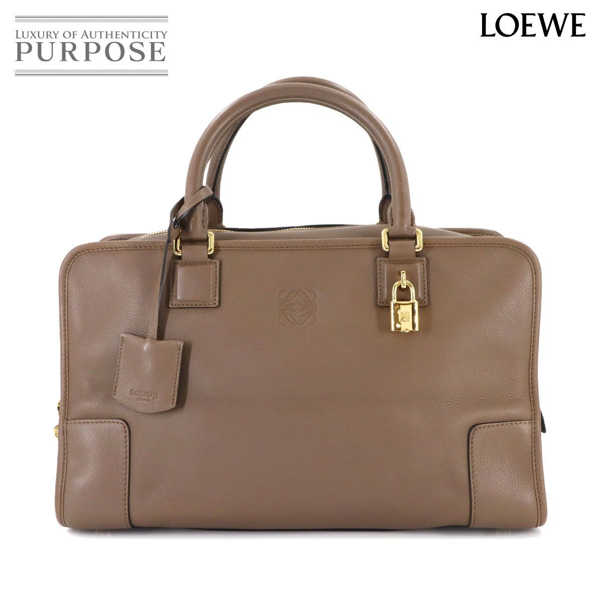 新品同様 ロエベ LOEWE アマソナ 36 ハンド バッグ レザー ブラウン