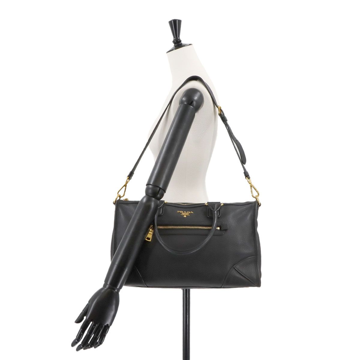 プラダ PRADA 2way ハンド ショルダー バッグ レザー ブラック BL0639 