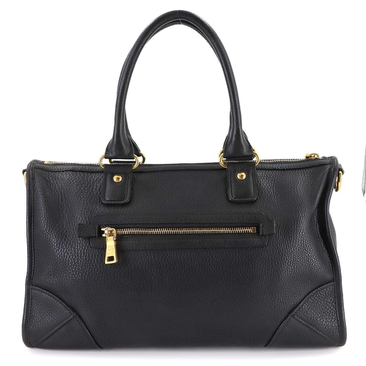 プラダ PRADA 2way ハンド ショルダー バッグ レザー ブラック BL0639 