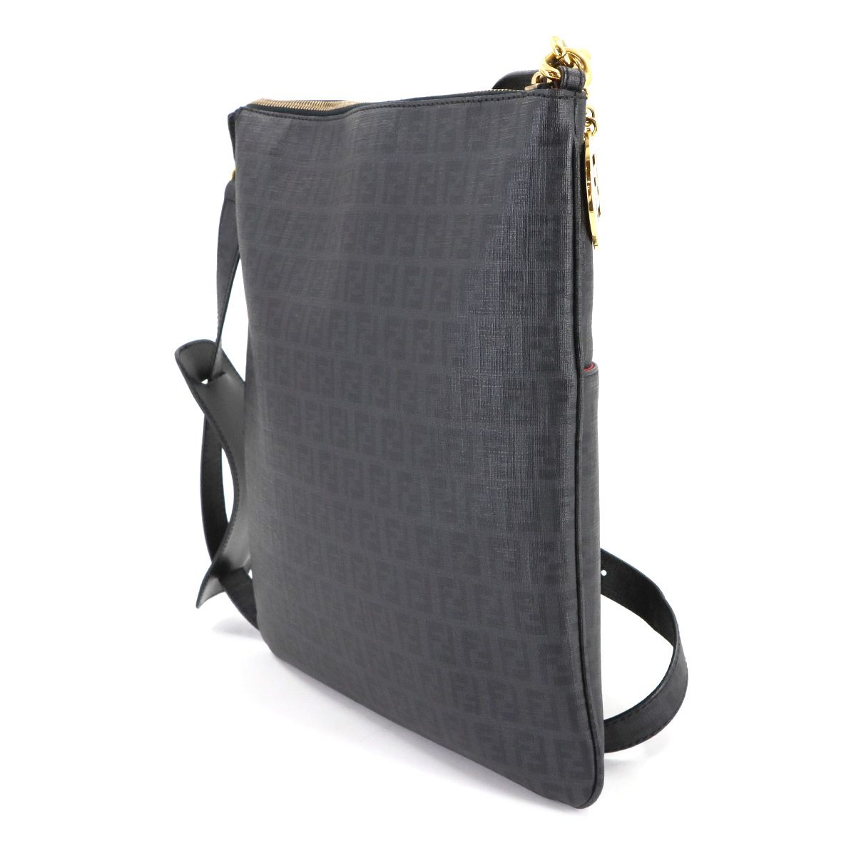 新品同様 フェンディ FENDI ズッキーノ ショルダー バッグ PVC レザー