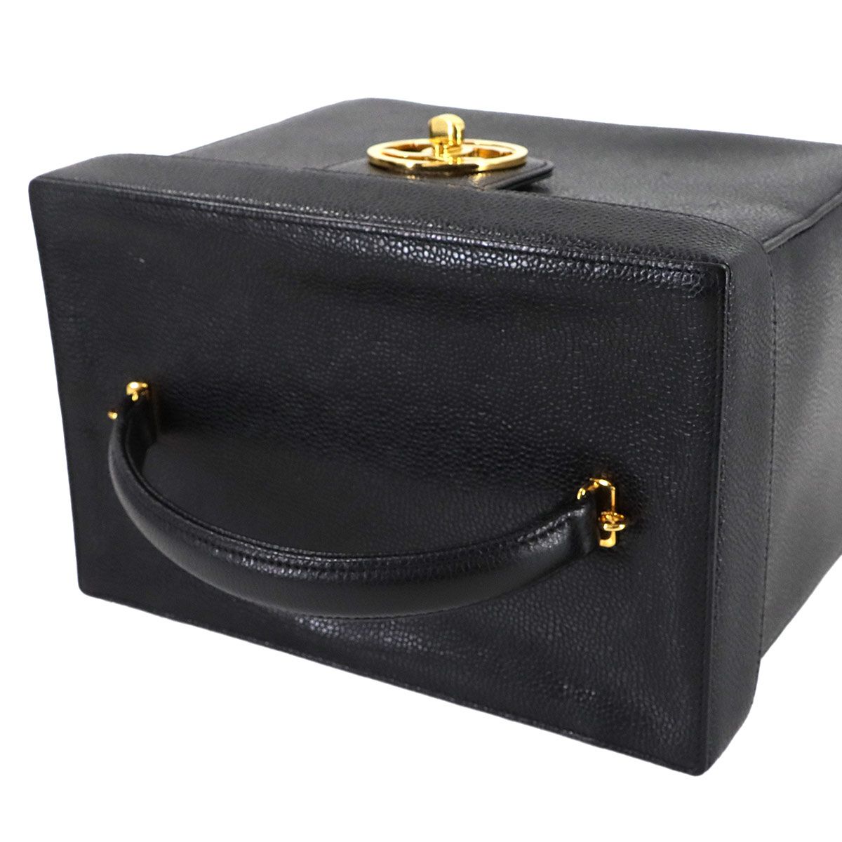 お買い得 CHANEL ミラー付き 2way キャビアスキン バニティ ハンド 新品同様 シャネル CHANEL キャビアスキン バニティ 2way ハンド