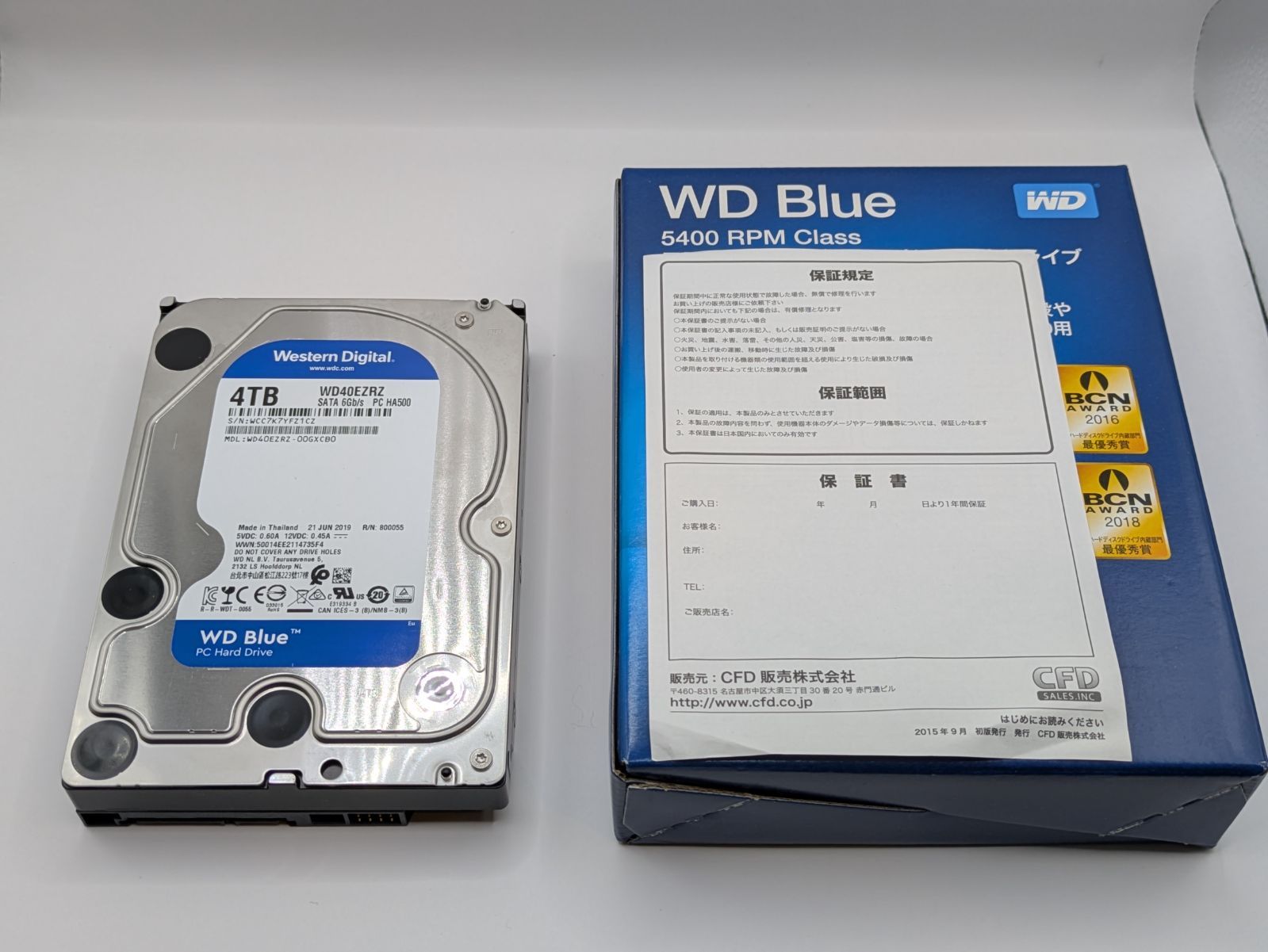 内蔵HDD 4TB Western Digital WD Blueシリーズ 3.5インチ ウエスタン
