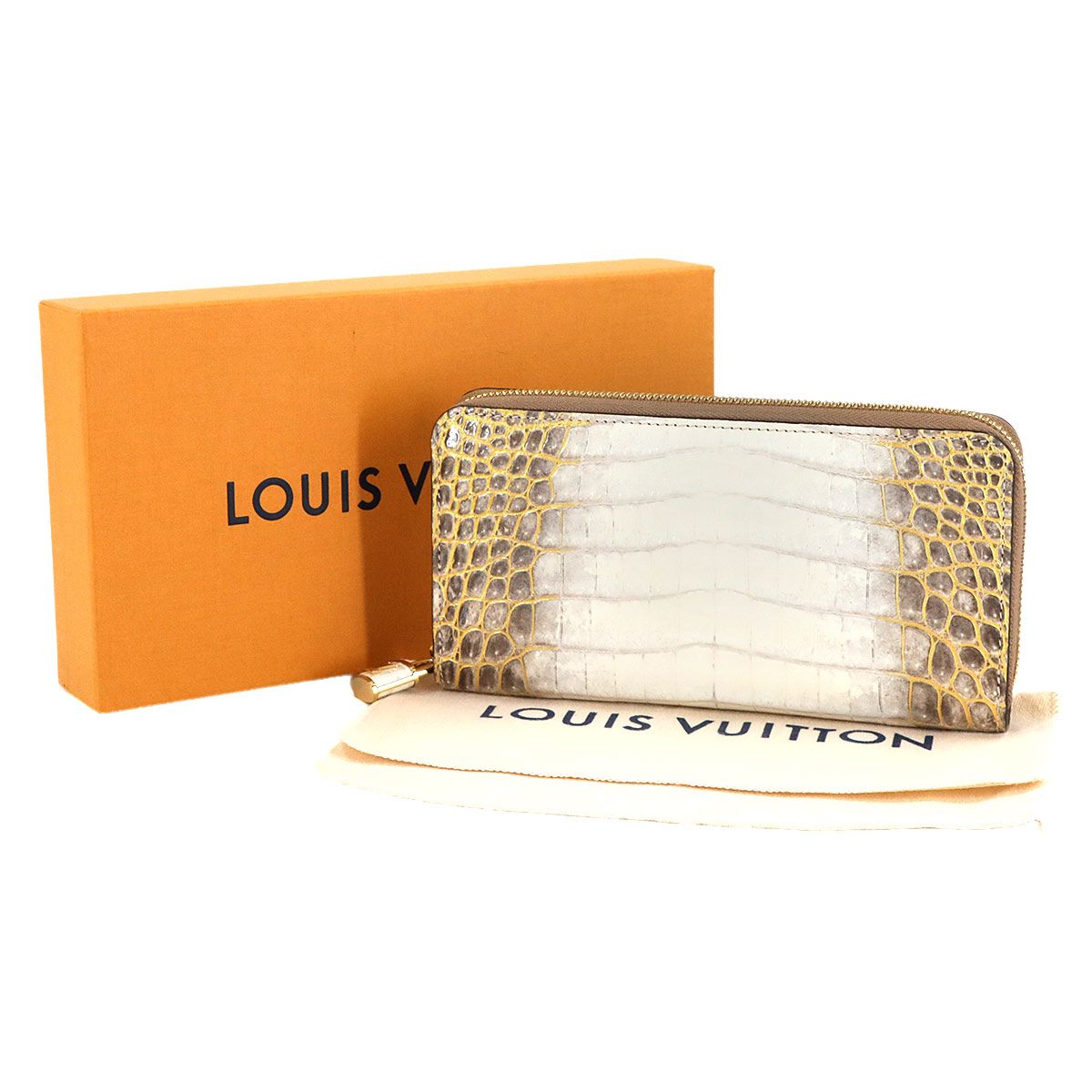新品同様 ルイ ヴィトン LOUIS VUITTON クロコダイル ジッピー